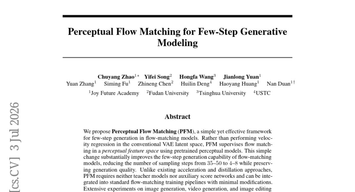 Perceptual Flow Matching for Few-Step Generative Modeling