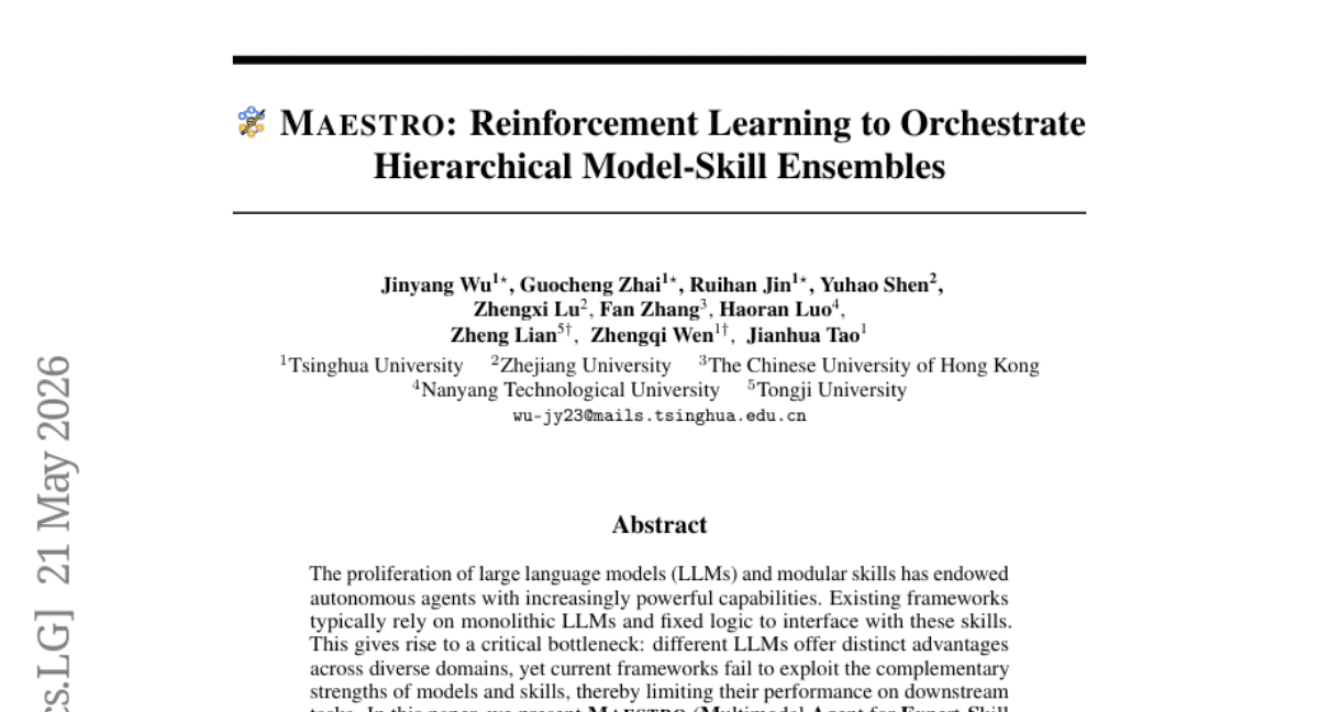 Maestro: Reinforcement Learning to Orchestrate Hierarchical Model-Skill Ensembles