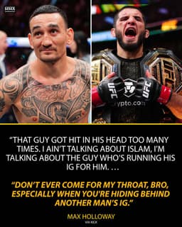 @MMAFighting: Max Holloway fires back at people â€˜hiding behindâ€™ Islam Makhachevâ€™s social media ðŸ‘€ ðŸ¤” ðŸ˜...