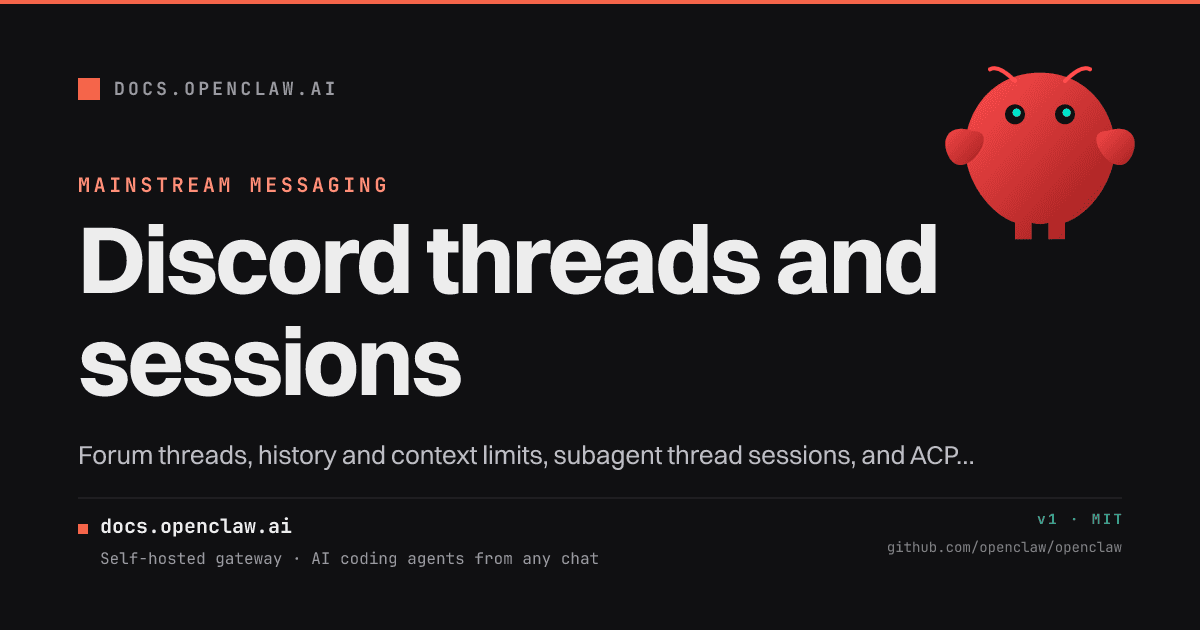 Discord threads and sessions - OpenClaw Docs