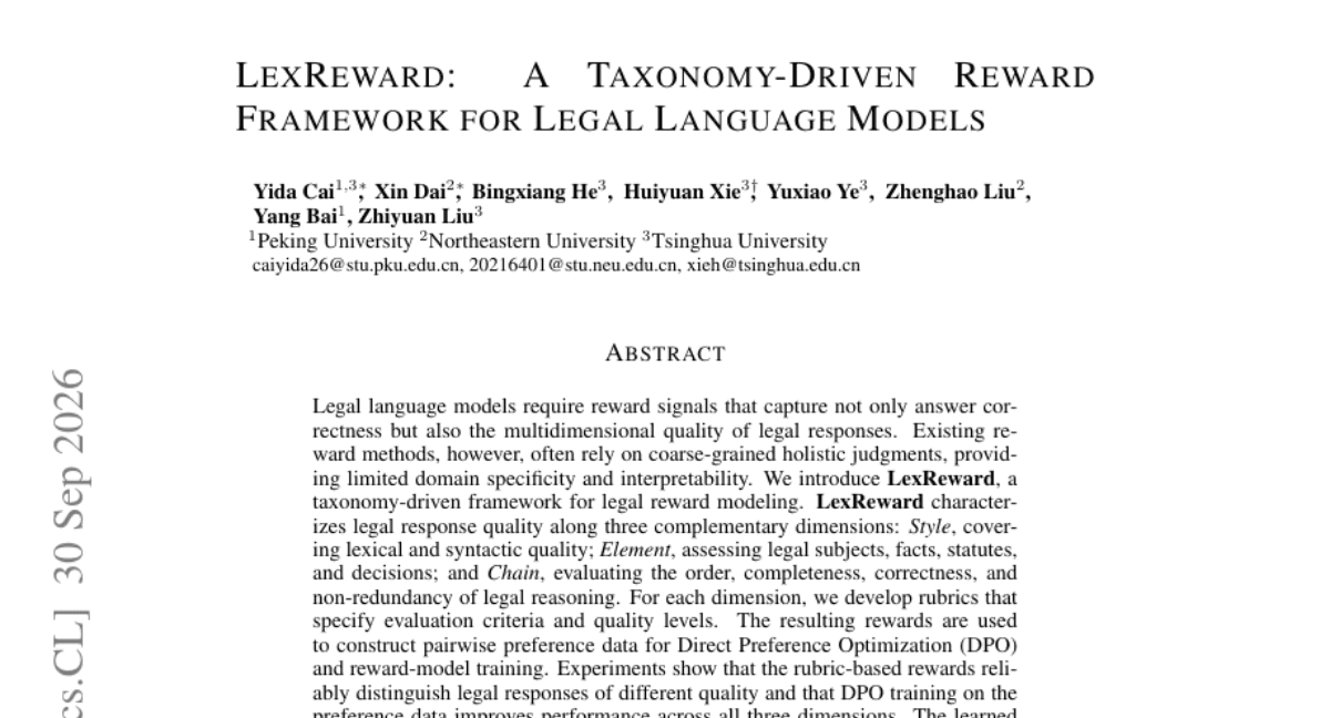 LexReward: A Taxonomy-Driven Reward Framework for Legal Language Models
