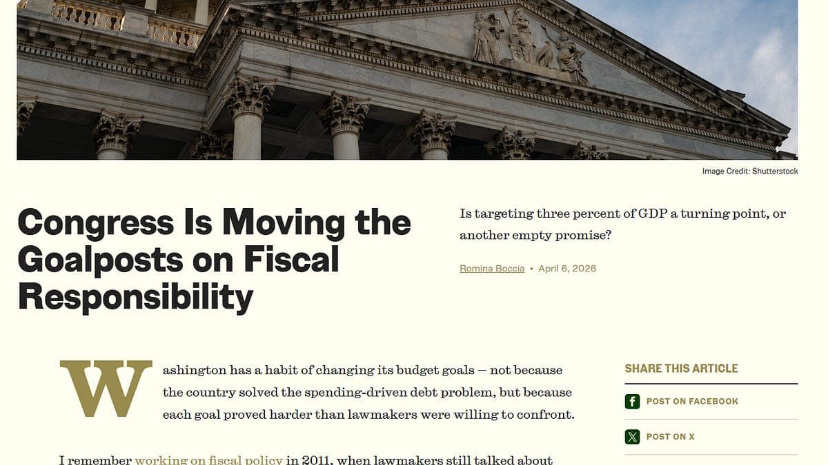 Congress Is Moving the Goalposts on Fiscal Responsibility