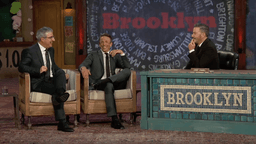John Oliver and Seth Meyers being interviewed by Jimmy ...