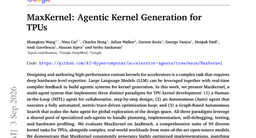 MaxKernel: Agentic Kernel Generation for TPUs