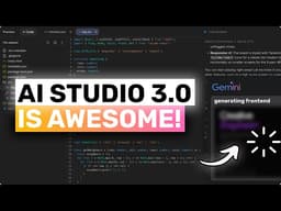 Google AI Studio 3.0 (Fully Free): This is ACTUALLY AWESOME!