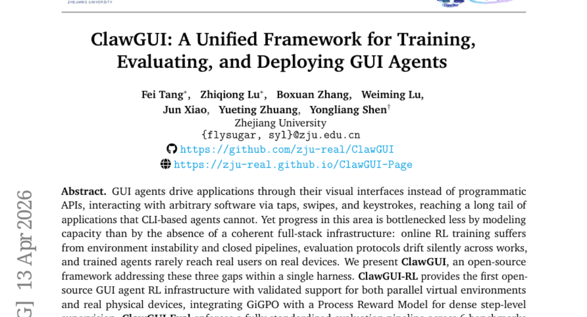 ClawGUI: A Unified Framework for Training, Evaluating, and Deploying GUI Agents