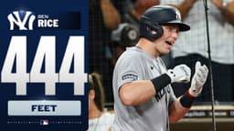 Ben Rice hits one 444 FEET to tie the game for the Yankees 🤯 | MLB Highlights