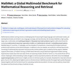 @_akhaliq: MathNet

a Global Multimodal Benchmark for Mathematical Reasoning and Retrieval

paper: https://t.co...