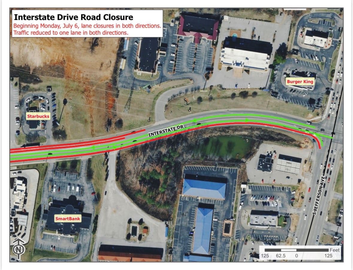 Public Notice: Interstate Drive Closure