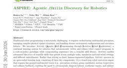 ASPIRE: Agentic /Skills Discovery for Robotics
