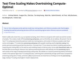 @_akhaliq: Test-Time Scaling Makes Overtraining Compute-Optimal

paper: https://t.co/oxFgiiS8Vm https://t.co/pG...