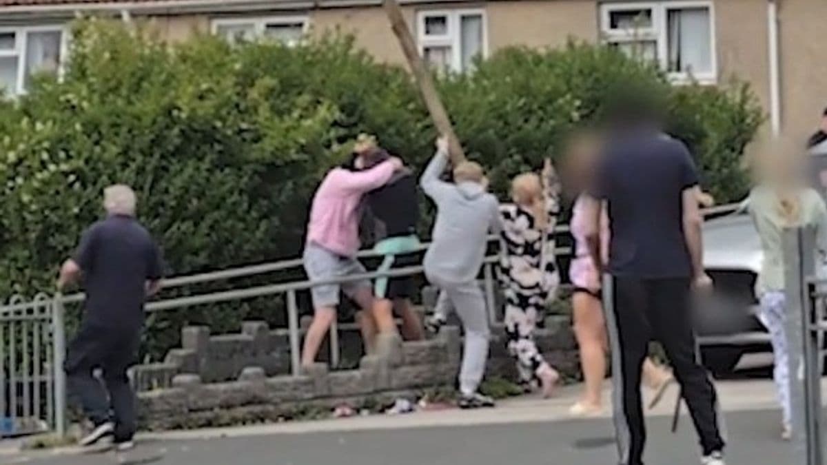 Chaos erupts on quiet street as families brawl with weapons | Wales Online
