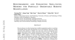 Benchmarking and Enhancing Skill-Level Memory for Partially Observable Robotic Manipulation