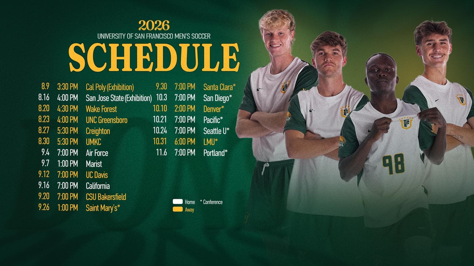 Men's Soccer Releases 2026 Schedule