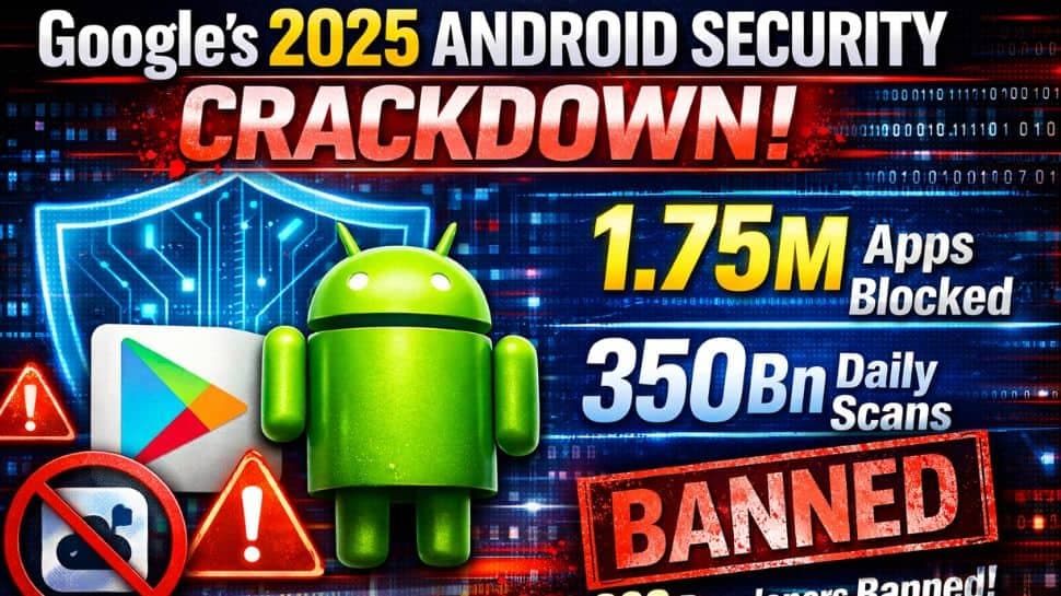 Google's Biggest Android Cleanup: Blocks 1.75M apps, bans 80K developers accounts; 350Bn daily scans across 2.8 billion devices in 2025 | Technology News | Zee News