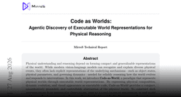 Paper page - Code as Worlds: Agentic Discovery of Executable World Representations for Physical Reasoning