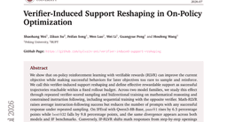 Verifier-Induced Support Reshaping in On-Policy Optimization