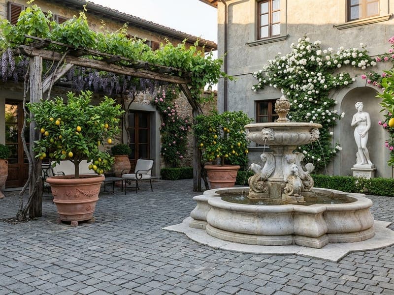 Yard Design in Italian Courtyard Style