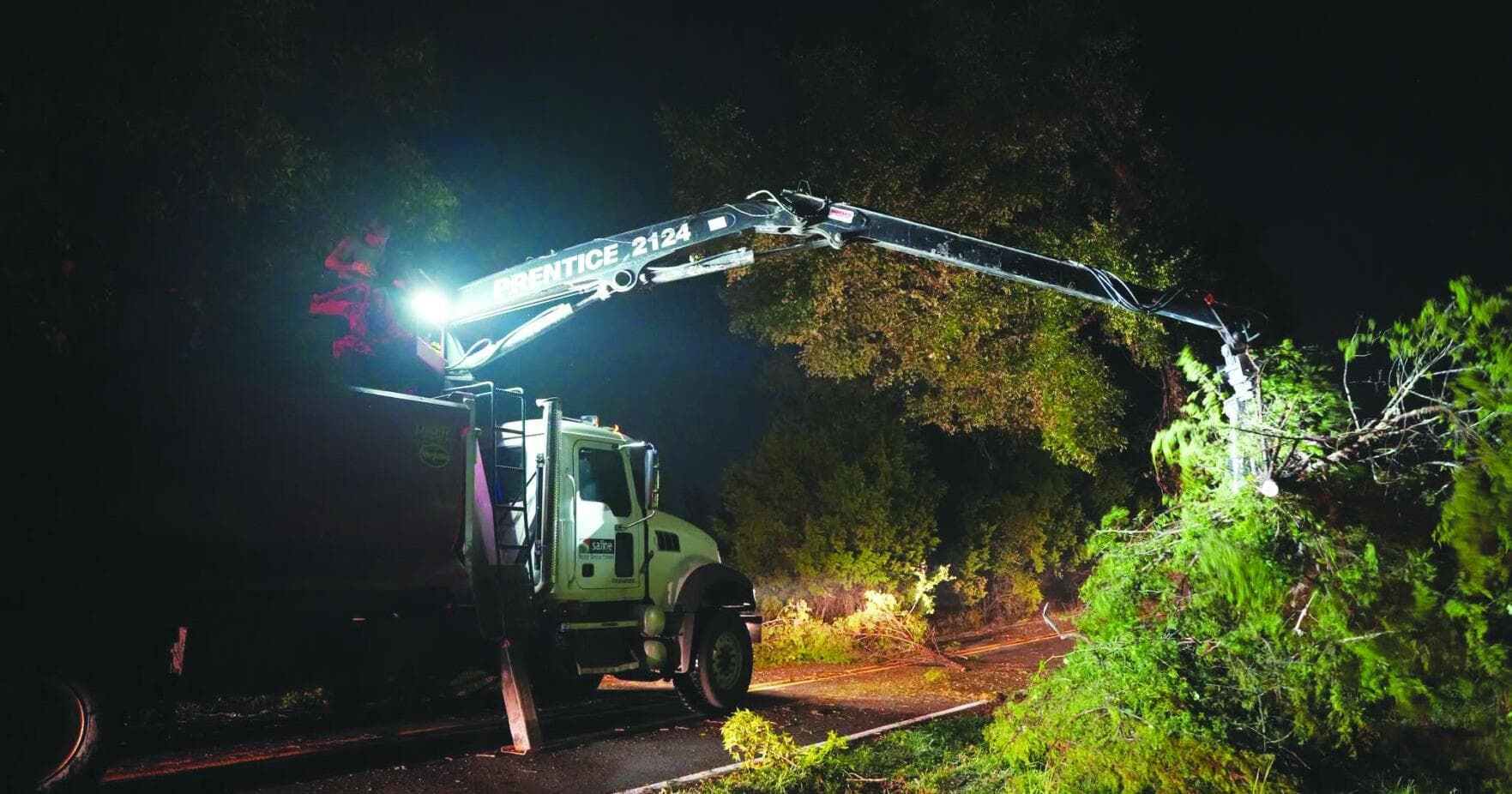 Saline County storm outages peaked at more than 13,000 homes