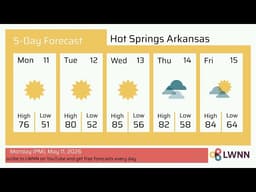 Weather in Hot Springs Arkansas - Monday, May 11, 2026