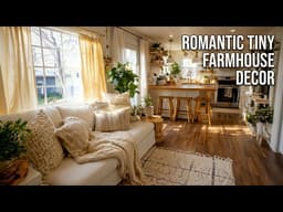 White & Cream Tiny Farmhouse Tour Affordable DIY Romantic Cottage Decor That Looks Stunning