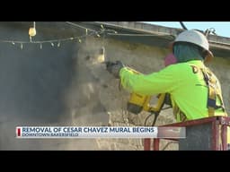 Removal of Cesar Chavez mural begins