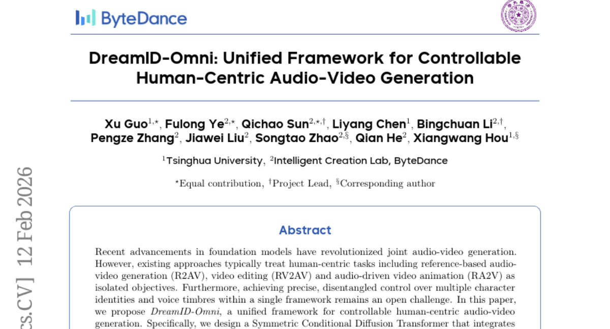 DreamID-Omni: Unified Framework for Controllable Human-Centric Audio-Video Generation