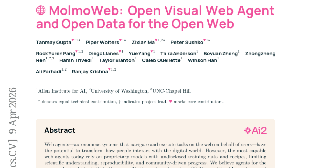 MolmoWeb: Open Visual Web Agent and Open Data for the Open Web