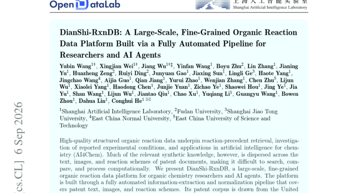 DianShi-RxnDB: A Large-Scale, Fine-Grained Organic Reaction Data Platform Built via a Fully Automated Pipeline for Researchers and AI Agents