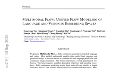 Multimodal Flow: Unified Flow Modeling of Language and Vision in Embedding Spaces