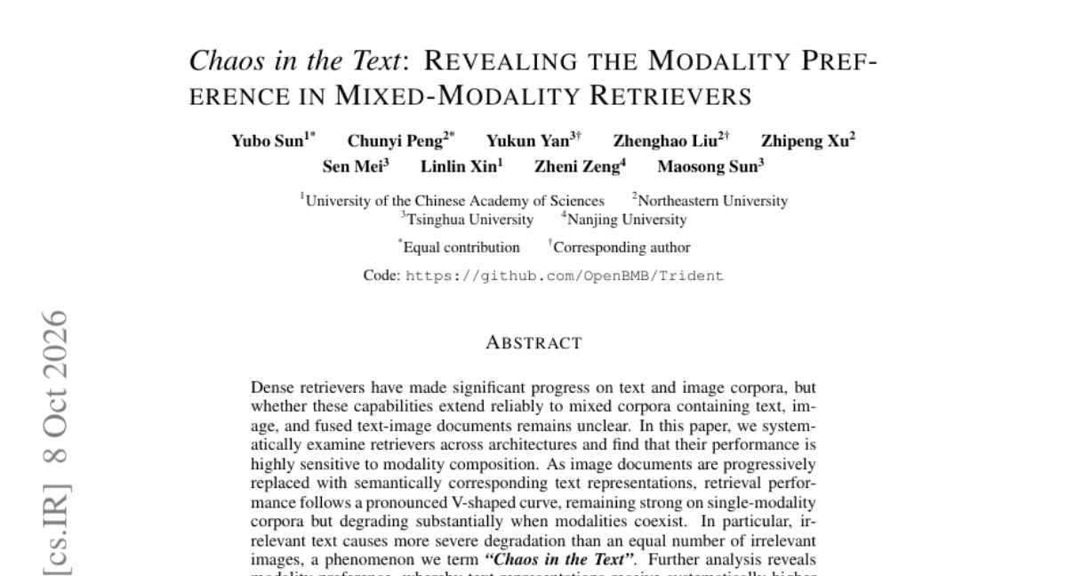 Chaos in the Text: Revealing the Modality Preference in Mixed-Modality Retrievers
