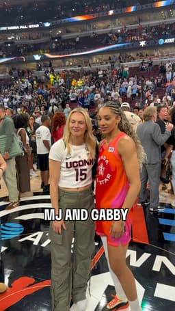 @WNBA: Marine Johannès joins Gabby Williams on court post-game (and Paige decided she wanted some photos to...