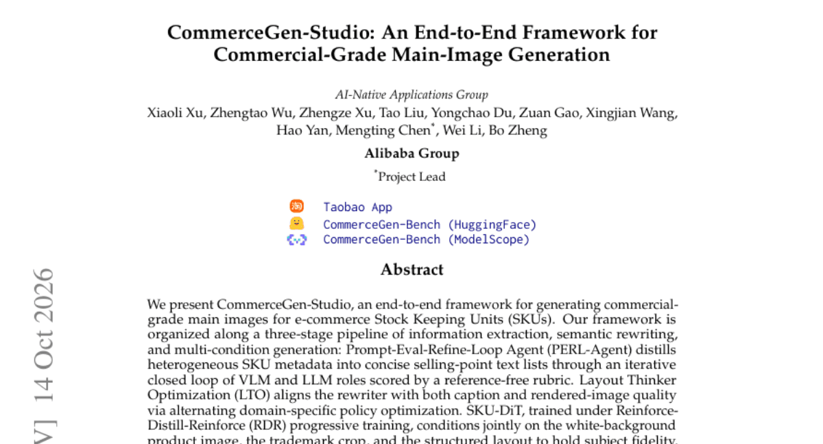 CommerceGen-Studio: An End-to-End Framework for Commercial-Grade Main-Image Generation