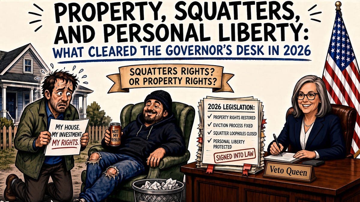 Property, Squatters, and Personal Liberty: What Cleared the Governor’s Desk in 2026