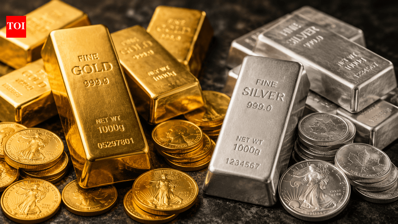 Gold, silver price live updates today: Gold prices jump over 1% as easing Middle East tensions drag oil lower, Fed decision in focus  - The Times of India