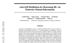 Anti-Self-Distillation for Reasoning RL via Pointwise Mutual Information
