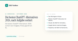 Die besten ChatGPT-Alternativen 2026, nach Aufgabe sortiert