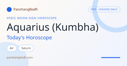 Aquarius (Kumbha) Horoscope Today