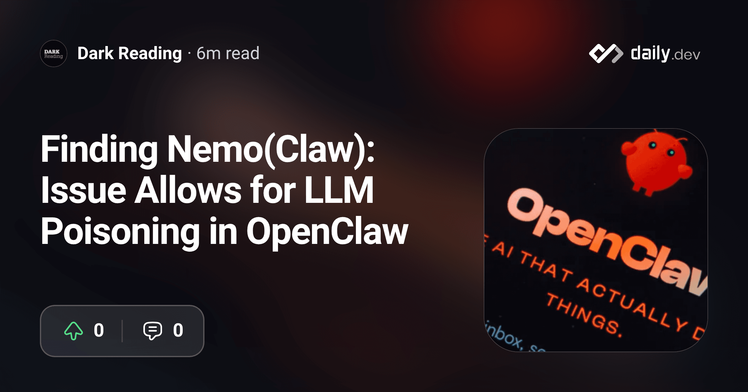 Finding Nemo(Claw): Issue Allows for LLM Poisoning in...