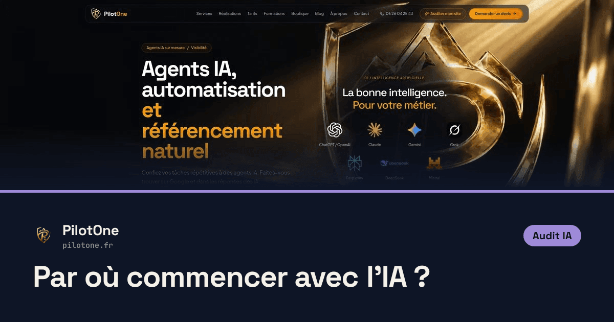 Audit IA : identifiez vos cas d'usage à fort impact - PilotOne