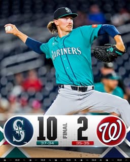 @MLB: Bryce Miller gives the @Mariners 8 strong innings in a big win over Washington! https://t.co/lSaeMxF...