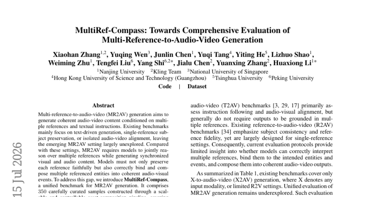 MultiRef-Compass: Towards Comprehensive Evaluation of Multi-Reference-to-Audio-Video Generation