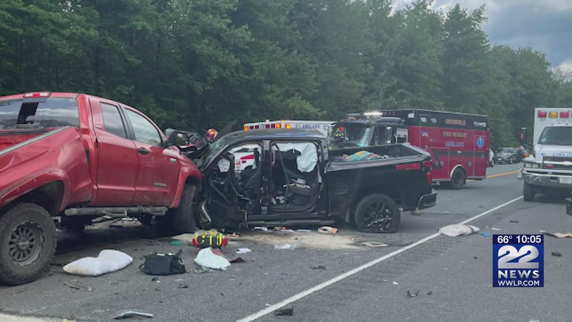 Crews respond to multi-vehicle crash on Route 2 in Greenfield