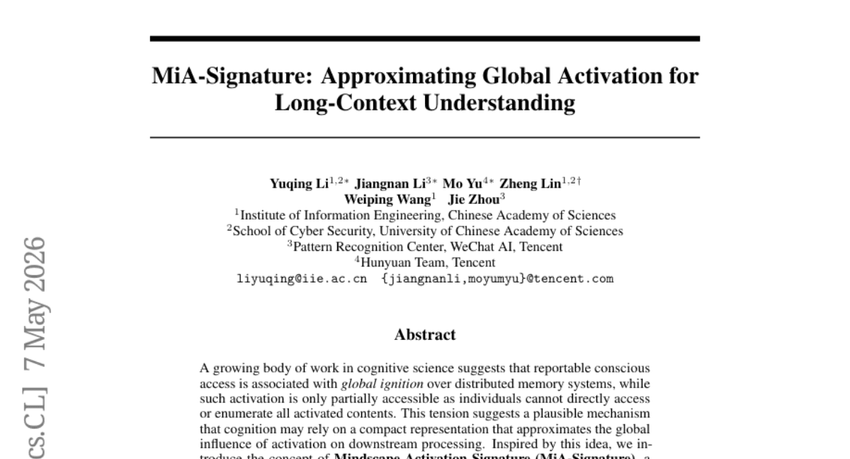 MiA-Signature: Approximating Global Activation for Long-Context Understanding