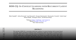 Paper page - BDH-CQ: In-Context Learning with Recurrent Latent Reasoning