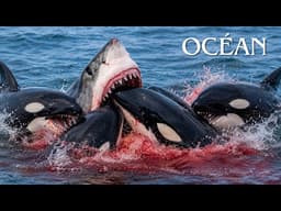 Le Grand Requin Blanc Géant Affronte Une Jeune Meute D’Orques | DOCUMENTAIRE ANIMALIER