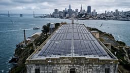 On the roof of Alcatraz, 959 solar panels lie flat so no one in ...