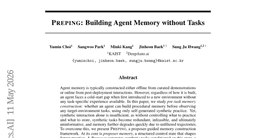 PREPING: Building Agent Memory without Tasks