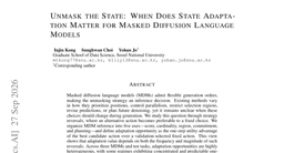 Unmask the State: When Does State Adaptation Matter for Masked Diffusion Language Models