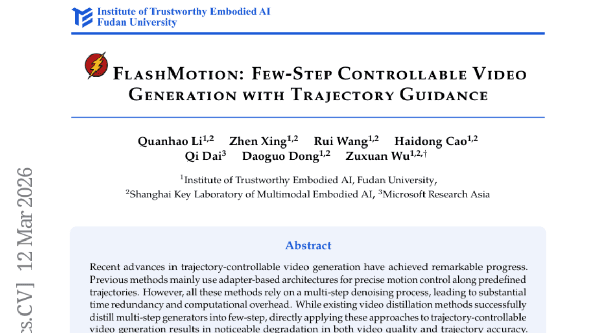 FlashMotion: Few-Step Controllable Video Generation with Trajectory Guidance